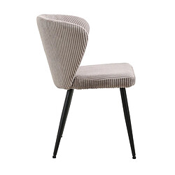 JLC KREATION Chaise de salle à manger en velours côtelé beige DOROT (lot de 2) pas cher