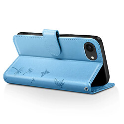 Avis Zanaé Étui Portefeuille pour iPhone 17e Premium Design Fleurs Papillon Bleu clair