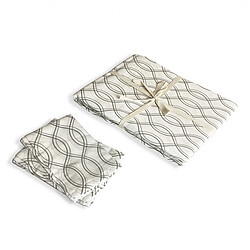 Avis Future Home Lot nappe carrée + 2 serviettes de table déperlante géométrique