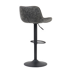 JLC KREATION Tabouret de bar réglables et pivotants en PU gris NAFFA (lot de pas cher
