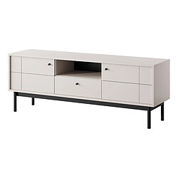 3XELIVING Meuble TV : Cachemire, pieds noir, 153,5 x 56,5 x 39 cm