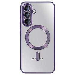 Avizar Coque pour Galaxy A37 Compatible MagSafe avec Contour Chromé Violet