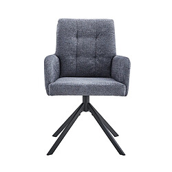 Acheter JLC KREATION Chaise pivotante avec accoudoirs gris GRENADE (lot de 2)