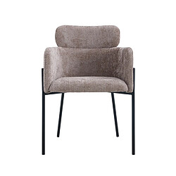 Acheter JLC KREATION Chaise fauteuil en tissu taupe NOEMIE (lot de 2)