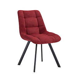 JLC KREATION Chaise de salle à manger en tissu rouge ZELIE (lot de 2)