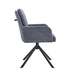 JLC KREATION Chaise pivotante avec accoudoirs gris GRENADE (lot de 2) pas cher