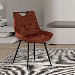 JLC KREATION Chaise de salle à manger en velours cuivre MARINA (lot de 2)