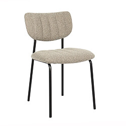 JLC KREATION Chaise de salle à manger en tissu taupe ANTO (lot de 2)