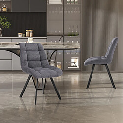 Avis JLC KREATION Chaise de salle à manger en tissu gris anthracite ZELIE (lot de 2)