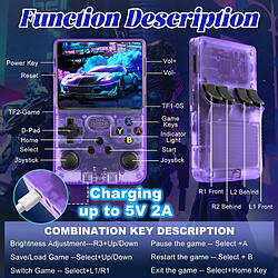 VURAHOME Console portable rétro R36S 3,5" IPS 64 Go système ouvert 28+ émulateurs - Violet