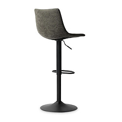 JLC KREATION Tabouret de bar réglable en PU gris TREVISO (lot de 2) pas cher