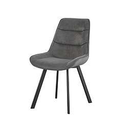 JLC KREATION Chaise de salle à manger en velours côtelé gris MELIA (lot de 2)