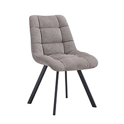 JLC KREATION Chaise de salle à manger en tissu gris clair ZELIE (lot de 2)