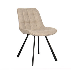 JLC KREATION Chaise de salle à manger en tissu beige BARIA (lot de 2)