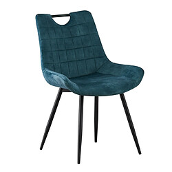 JLC KREATION Chaise de salle à manger en velours bleu MARINA (lot de 2)