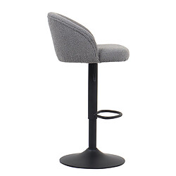JLC KREATION Tabouret de bar pivotant en tissu bouclé gris RABAT (lot de 2) pas cher