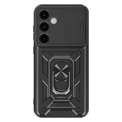 Mayaxess Coque pour Galaxy S25 FE avec Cache Caméra Coulissante et Bague Magnétique Noir