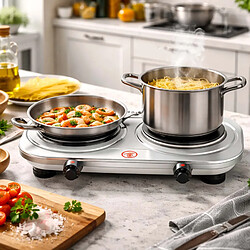 Avis Sokany Plaque Électrique Double Feux 2500W Thermostat Réglable Chauffe Rapide Gris