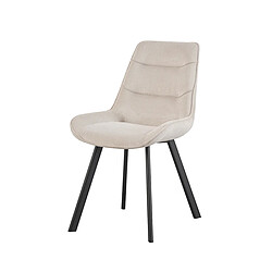 JLC KREATION Chaise de salle à manger en velours côtelé beige MELIA (lot de 2)
