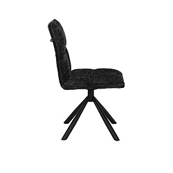 JLC KREATION Chaise pivotante en tissu gris foncé KAJA (lot de 2) pas cher