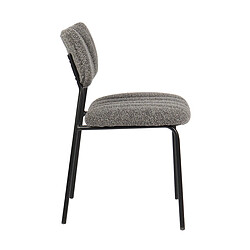 JLC KREATION Chaise de salle à manger en tissu gris anthracite ANTO (lot de 2) pas cher