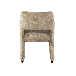 JLC KREATION Chaise-fauteuil en tissu beige avec roulettes Ely (lot de 2) pas cher
