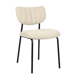 JLC KREATION Chaise de salle à manger en tissu beige ANTO (lot de 2)