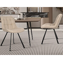 Acheter JLC KREATION Chaise de salle à manger en tissu beige BARIA (lot de 2)