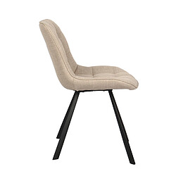 JLC KREATION Chaise de salle à manger en tissu beige BARIA (lot de 2) pas cher