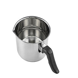 Cheffinger Casserole à Lait 12cm Inoxydable avec Bec Verseur et Poignée Isolante Argent