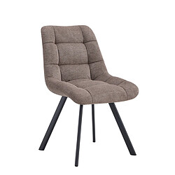 JLC KREATION Chaise de salle à manger en tissu taupe ZELIE (lot de 2)