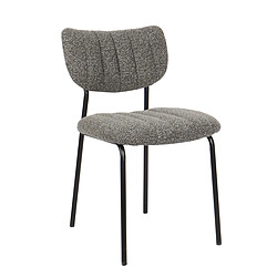 JLC KREATION Chaise de salle à manger en tissu gris anthracite ANTO (lot de 2)