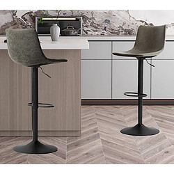 Avis JLC KREATION Tabouret de bar réglable en PU gris TREVISO (lot de 2)