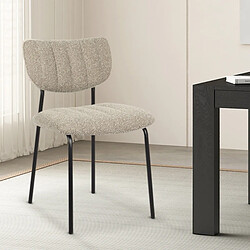JLC KREATION Chaise de salle à manger en tissu taupe ANTO (lot de 2)