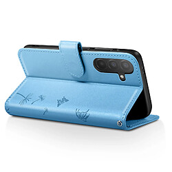 Avis Zanaé Étui Portefeuille pour Galaxy A37 Premium Design Fleurs Papillon Bleu clair