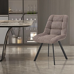 JLC KREATION Chaise de salle à manger en tissu taupe ZELIE (lot de 2)