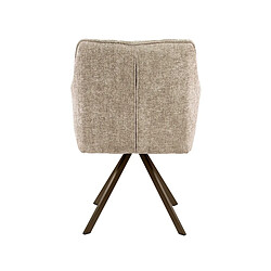 JLC KREATION Chaise pivotante en tissu beige avec accoudoirs TOF (lot de 2) pas cher