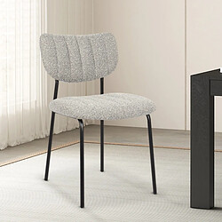 JLC KREATION Chaise de salle à manger en tissu gris clair ANTO (lot de 2)