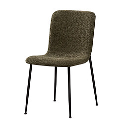 JLC KREATION Chaise de salle à manger en tissu bouclé vert LICIA (lot de 2)