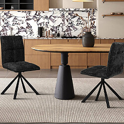 Avis JLC KREATION Chaise pivotante en tissu gris foncé KAJA (lot de 2)