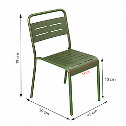 Acheter Concept Usine Ensemble table de jardin 160 cm et 6 chaises vert BERGAME