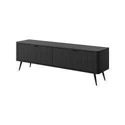3XELIVING Meuble TV : Noir, 163,2 x 38 x 51,2 cm