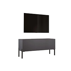 3XELIVING Meuble TV Anthracite, pieds noires, 100 x 52 x 32 cm