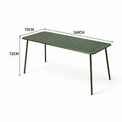 Avis Concept Usine Ensemble table de jardin 160 cm et 6 chaises vert BERGAME