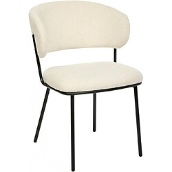 Pegane Lot de 2 chaises de salle à manger en tissu chenille avec pieds en métal