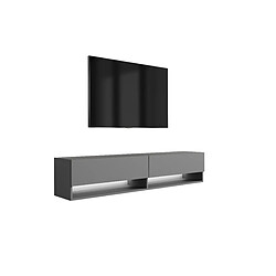 3XELIVING Meuble TV : Anthracite, LED blanc, 170 × 32 × 34 cm
