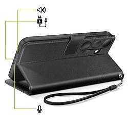 Acheter Mayaxess Étui Portefeuille pour Galaxy S26 avec Dragonne et Fonction Stand Noir