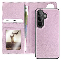 Mayaxess Étui Portefeuille 2 en 1 pour Galaxy S26 Plus avec Coque Détachable Rose champagne