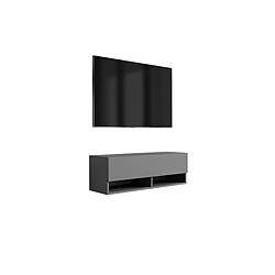 3XELIVING Meuble TV : Anthracite, 100 × 32 × 34 cm