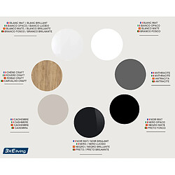 3XELIVING Meuble TV : Anthracite, LED blanc, 100 × 32 × 34 cm pas cher